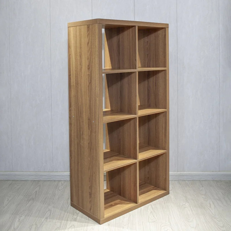 8-Cube Open Storage Organizer Bookcase 2x4 Grid Vertical Horizontal Display White