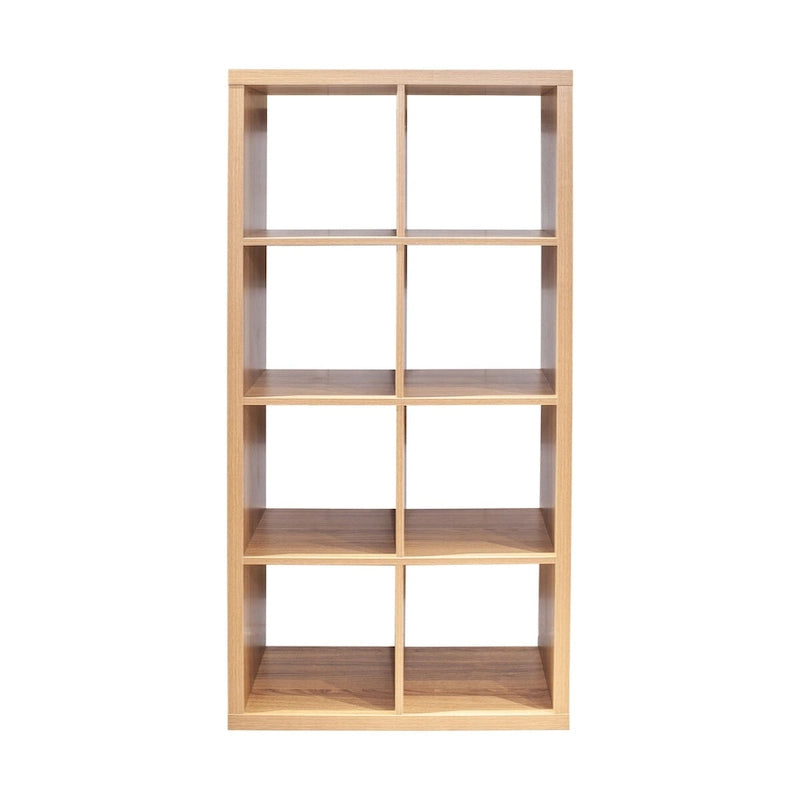 8-Cube Open Storage Organizer Bookcase 2x4 Grid Vertical Horizontal Display White