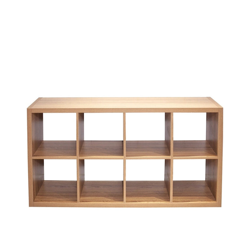 8-Cube Open Storage Organizer Bookcase 2x4 Grid Vertical Horizontal Display White